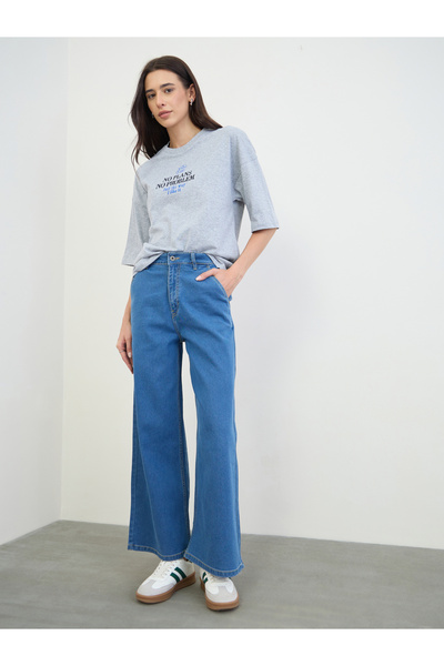 Styli Grey Embroidered Oversized T-Shirt