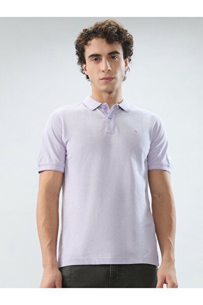 Raymond By Styli Lilac Cotton Solid Polo