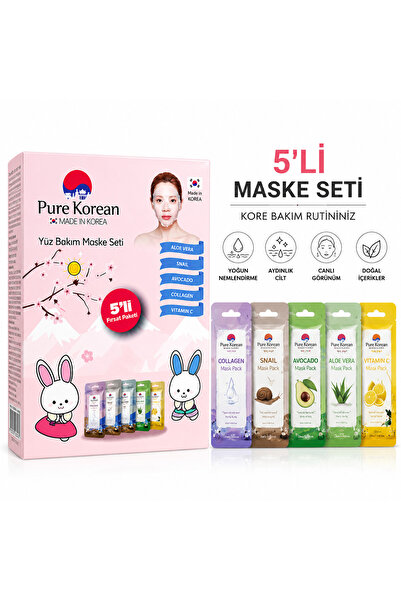 Pure KOREAN KORE MASKE PAKETI 5 LI