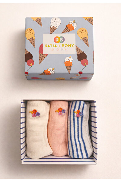 Katia&Bony Children's Ice Cream Boxed 3-Piece Invisible Socks