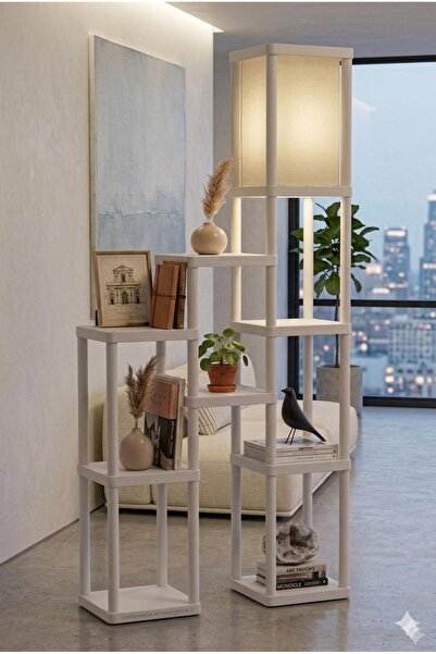 MESSER HOME STYLE LAMBADERYN-NOSTRA KİTAPLIKLI LAMBADER BEYAZ