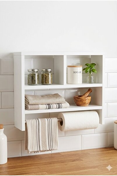 wudie Modern Minimalist Beyaz Banyo Rafı Havlu Askılı Kağıt Havluluklu Çok Am...