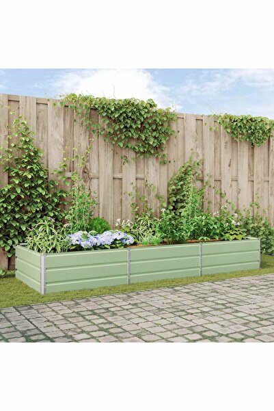 vidaxl Jardiniera Verde pastel 290 x 100 x 45 cm Otel Galvanizat