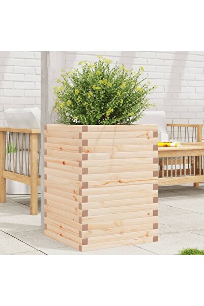 vidaxl Jardiniera de gradina, 50x50x68,5 cm, lemn masiv de pin