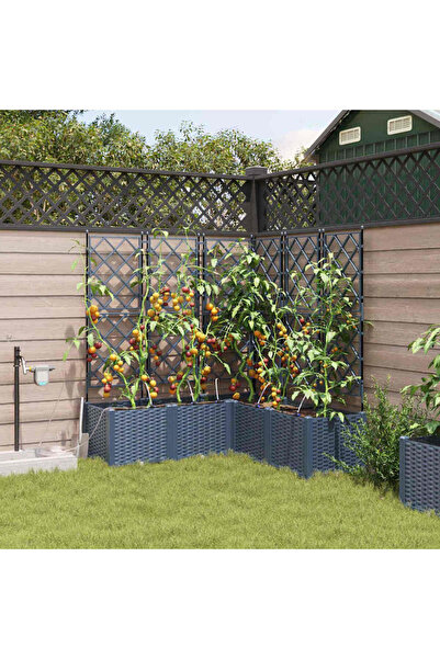 vidaxl Vaza pentru Gradina 5 pcs Gri 120 x 120 x 142 cm Plastic