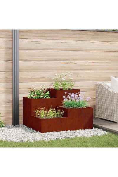 vidaxl Vaza pentru Gradina Ruginit 80 x 80 x 60 cm