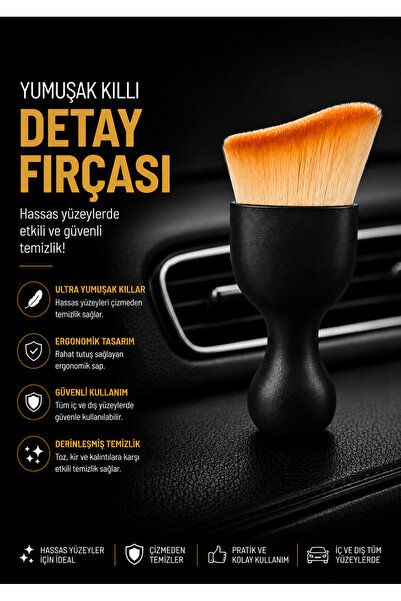 clewax Premium Ekstra Yumuşak Kıllı Detay Fırçası Araba Konsol Klima Fırçası