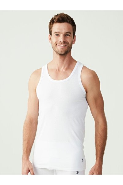 U.S. Polo Assn. Men's Oversized Thick Strap 100% Cotton 2-Pack Undershirts 90000