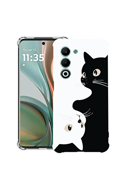 bestcase Husă Antișoc pentru Xiaomi Redmi 15 4G (171mm), Pisici Alb-Negru, 20...
