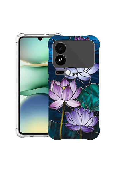 bestcase Αντικραδασμική Θήκη για Xiaomi 17 Pro, Φλοράλ - Λωτός με σχέδιο βιτρ...