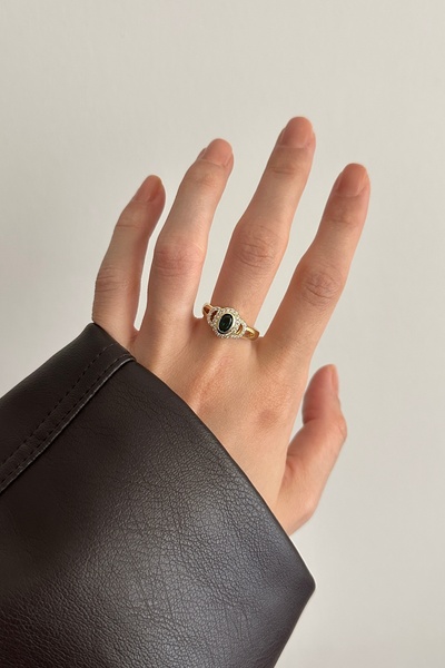 Okko Store Oval Stones Adjustable Ring