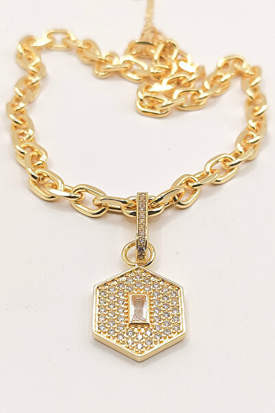Burcu Dinçer Accessories Kadın Kuyumcu İşçiliği 14K Altın Kaplama Zirkon Taşl...