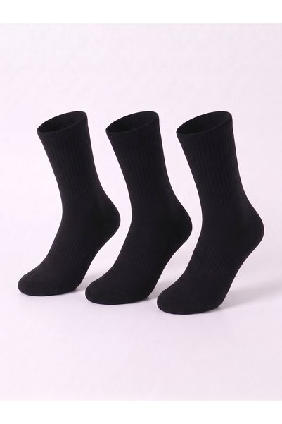 dimi socks Βαμβακερές Αθλητικές Κάλτσες Eco1 Σετ 3 Ζευγαριών Μαύρες