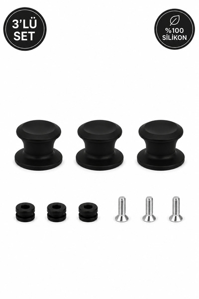 Siliconly 3'lü %100 Silikon Tencere Kapak Topuzu Isıya Dayanıklı Kapak Kulpu ...