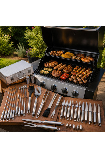 ideal STORE Set of 26 GrillMixx idealSTORE grill utensils and accessories, Ma...