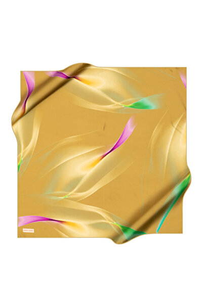 Pierre Cardin Green 90X90 Silk Crepe Satin Scarf