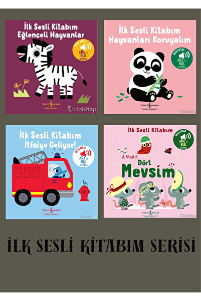 TÜRKİYE İŞ BANKASI KÜLTÜR YAYINLARI İLK SESLİ KİTABIM SERİSİ 4 KİTAP SET+KRAF...