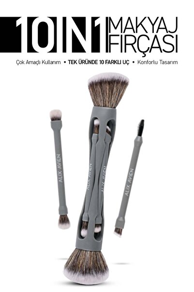 Alix Avien Çok Amaçlı 10'lu Makyaj Fırçası - 10 IN 1 Multifunctional Makeup B...