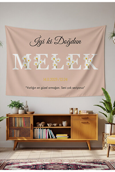 GREENDECOR Kişiye Özel Doğum Günü Duvar Örtüsü İyi ki Doğdun Happy Birthday İ...
