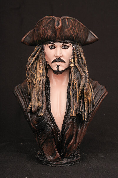 Kingdom of 3D Jack Sparrow Büst, Karayip Korsanları Figürü