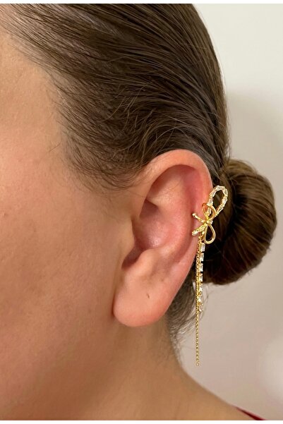 Vivante Fiyonk Model Zirkon Baget Taş Detaylı Delik Gerektirmeyen Ear Cuff