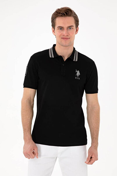 U.S. Polo Assn. Gsd01Iy026 Black Men's Polo Neck T-Shirt Pu-8728