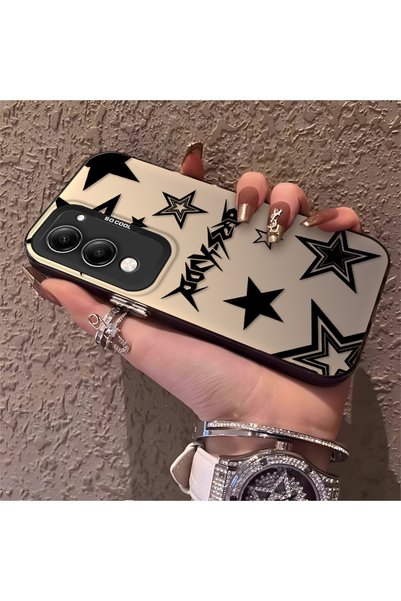 PATTERNOVA Vivo Y04 Compatible Unbreakable Silicone Cute Star Patterned Printed Cover Shock Absorbing Protection