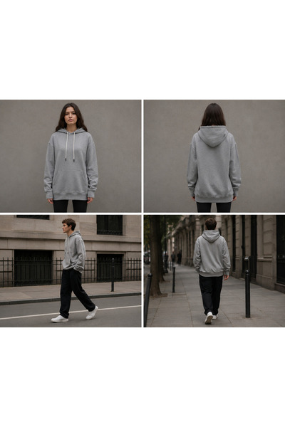 Kapüşonlu Sweatshirt Unisex Pamuklu Kumaş Terletmez Mevsimlik