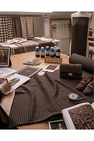 ŞALSERA Chanel tweed woven fabric, 65% polyester 35% cotton (150 x 100 cm 270...
