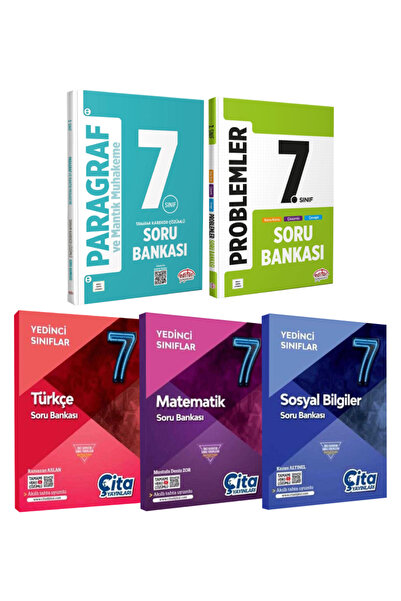 Editör Yayınevi 7. Sınıf Paragraf Soru Bankası+ Problemler Soru+ Çita Türkçe-...