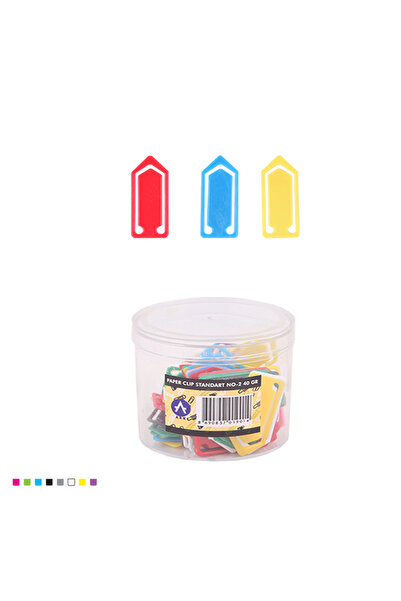 Ark Plastic Colored Paper Clips 40 Grams Transparent Boxed 1 Piece