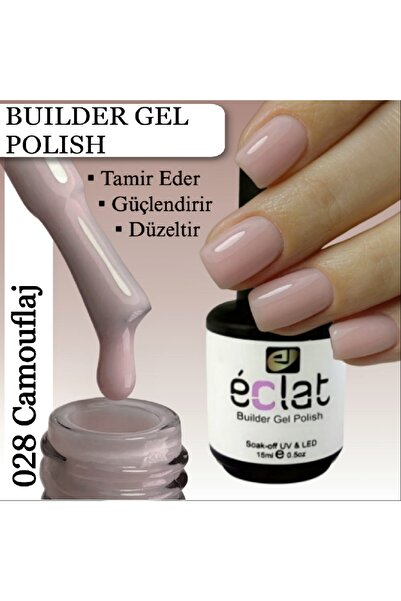 ECLAT Kalıcı Oje Güçlendirme Builder Gel Polish No:028 (Doğal tırnak rengi) 1...