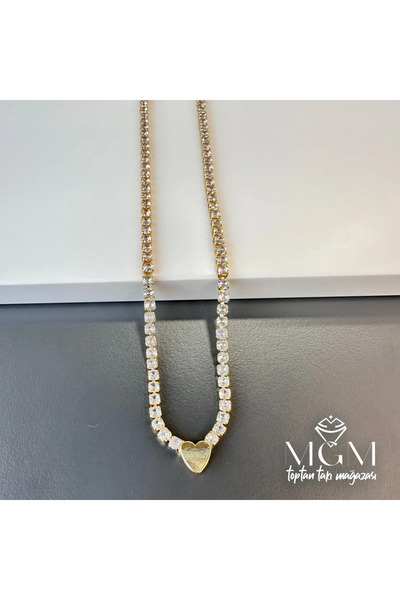 magicool 3 mm Zircon Stone Brass Necklaces 40+5 cm Extension Chain - Kl0082