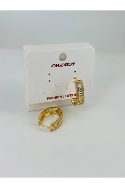 EASERA TİCARET Zircon Stone Brass Earrings - Kp00471