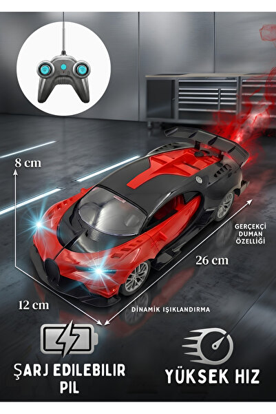 Boratila Toys 1:16 Ölçek Buhar Atan Full Fonksiyon Işıklı Şarjlı Bugatti Görü...