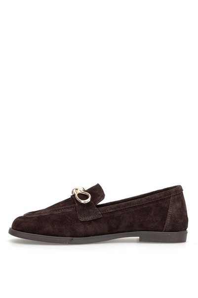 Ayakkabı Fuarı Elit MY-021 Pantofi casual de damă din piele naturală maro