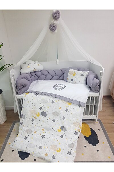 bebek_iklimi 60x120 Masal Serisi Örgülü Bebek Uyku Seti - İsimli Başak Taç Na...