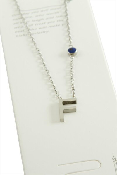 ZERO LAND Ilkeshop Silver Color Letter (91417) Steel Necklace-F