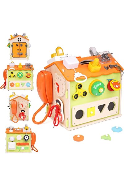 Junios Busy board cu activitati in forma de casuta cu 22 activitati, Busy House
