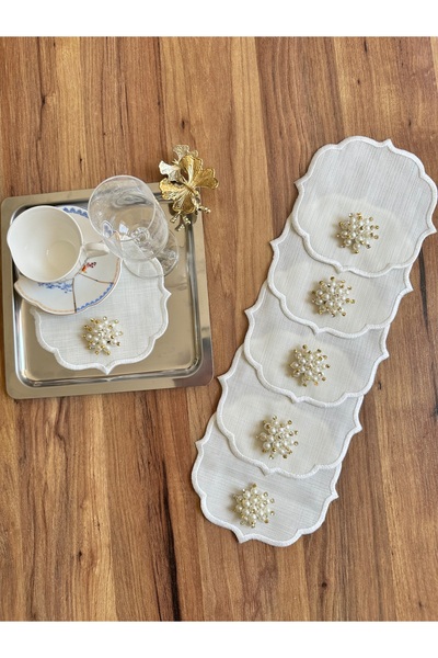 NURHAN HOME COLLECTION 6 bucăți șervețele de prezentare pentru cocktail, brod...