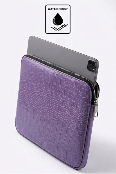 Luvenis Lila Kroko Desen 11,5-12,4 Inç Samsung-apple-huawei Uyumlu Tablet Kıl...