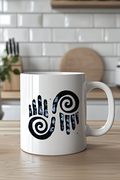 Mio Life 330ml Printed White Ceramic Mug Cup with Meaningful Infinity Spiral ...