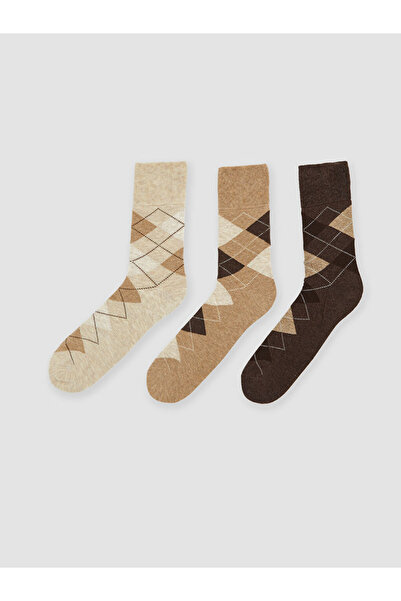 LC Waikiki Esvab • Modern & Distinctive Diamond Patterned Men's Socks 3-Piece...