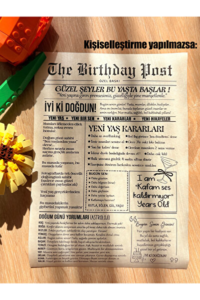 Pankart Evi Doğum Günü Partisi Gazete Sayfası 10 adet - A5 ölçüsü Tek Yön - Happy Birthday Yaş Günü Doğumgünü