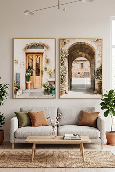sayetablo Magnificent - Real Glass Print Gold Aluminum Metal Framed Double Mo...