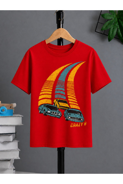 VODEXA Tricou oversize unisex 3 VEHICULE DE CURSE Imprimat 100% bumbac Tricou...