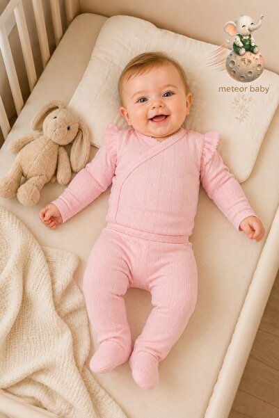 METEOR BABY Baby Girl Booties and Snap-On Bodysuit Set, Soft Textured, 0 3 6 ...