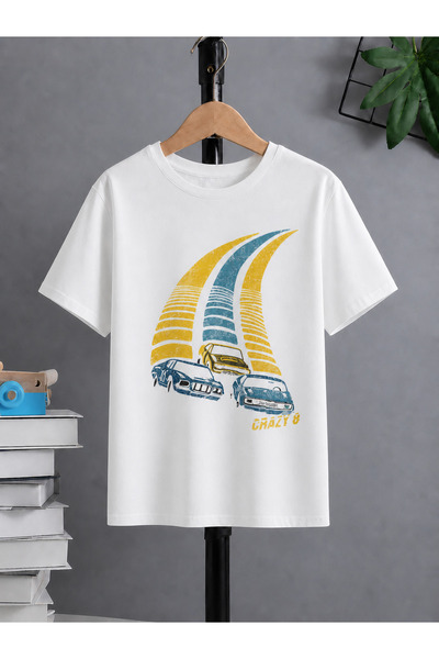 VODEXA Tricou oversize unisex 3 VEHICULE DE CURSE Imprimat 100% bumbac Tricou...