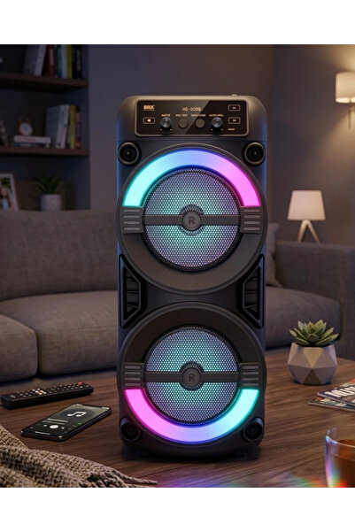 Epilons RGB Işıklı Taşınabilir Bluetooth Hoparlör Güçlü Stereo Ses