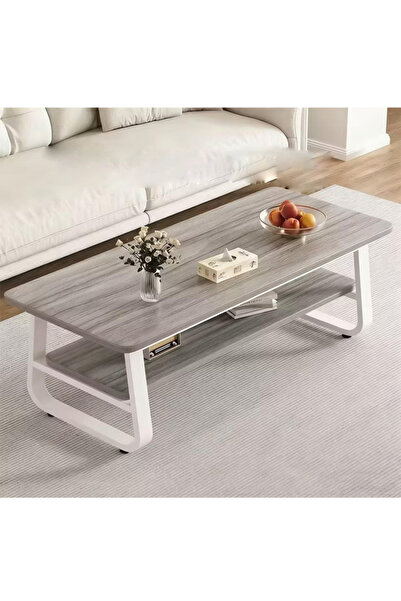 ATM Modern Rectangular Coffee Table with Storage Shelf and Metal Frame 120x60...